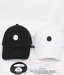 Embroidered Baseball Caps Black And White Cotton Hard Top Curved Cap AllMatch Korean Version ShortBrimmed Sunshade Cap2932631