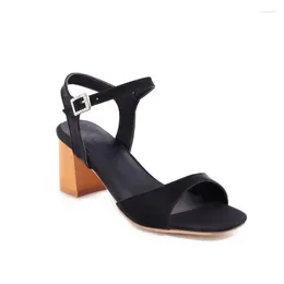 Sandals BLXQPYT Women 2023 Rhinestone Drop High Heels Summer Fashion Buckle Strap Square Heel Open Toe Ladies Shoes 21-14