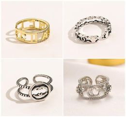 New Style Designer Rings Nail Women Diamond Letter 18k Gold Plated Copper Finger Adjustable Love Ring For Womens Luxury Party Wedd8639086