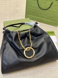 7A Fashion Mirror Quality Blondie Tote Women Shoulder Bag Soft Genuine Leather Round Metal G Letter Large Capacity Designer Bag