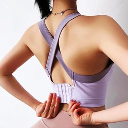 Yoga Outfit Cloud Rise Sexy Back Sports Bra For Girl Workout Crop Top Women Fitness Underwear Plus Size Lady Vest Dancing Running Shirt