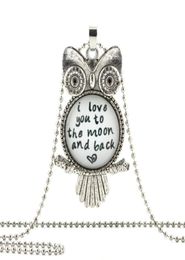 I LOVE YOU TO THE MOON AND BACK OWL PENDANT Necklace White Jewellery For Him Her Art Men Gifts4528683