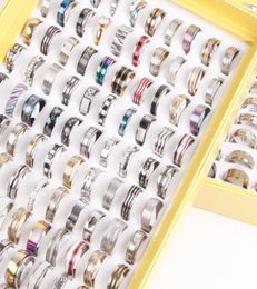 Fashion 50 pcs mixed lots stainless steel rings Fashion Jewellery party rings weeding ring Random style Jewelry9097290