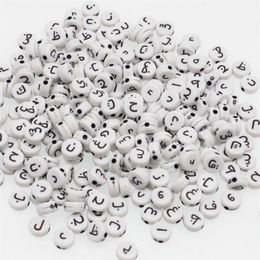 CHONGAI 300Pcs Round Acrylic Arabic Alphabet Letter Loose Beads Mix letters For Jewelry Making DIY Beads Accessories 4X7mm Y200730251f