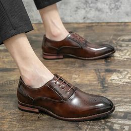 Dress Shoes Designer Style For Men Asual Classic Italian Formal Oxford Elegant Pointed Office Party Shoe