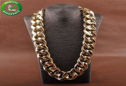 Curb Cuban Link Chain Hip Hop Thick Long Necklace Fashion Designer Jewellery Men Big Chunky Vintage Choker Iced Out Rapper Accessori7383197