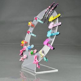 Hair accessory stand jewelry clips pins organizer haar accessoires display holder haipin tiara acrylic riser hairpins case rack318u