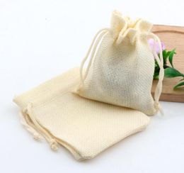 50pcs Beige Linen Fabric Drawstring bags Candy Jewellery Gift Pouches Burlap Gift Jute bags 7991210x14cm 13x18cm 15x20c8392062