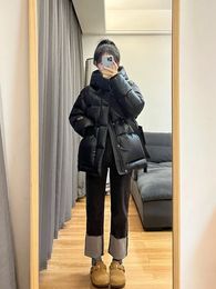 Men's Down Parkas 2023 Korean Black Gold 90 White Duck Jacket Women Winter Warm Thicken Hooded Coats Loose Casual Female Outerwear 231213