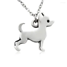 Chains Fei Ye Paws Vintage Tiny Chihuahua Choker Pendant Necklace Stainless Steel Chain Boho Collar Dog Charms Jewelry