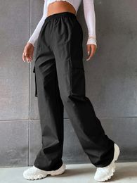 Women's Pants s Wide Leg Cargo with Solid Flap Pockets and Loose Fit 231213