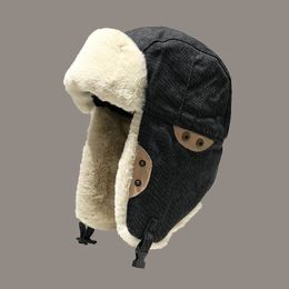 Trapper Hats Fashion Winter Hat For Women Men Warm Plush Bomber With Mask Ushanka Earflap Cap Windproof Hood Pilot Russian Caps gorras 231213