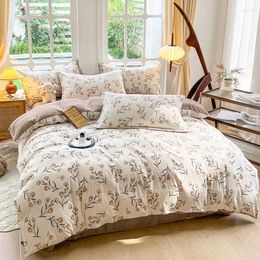 Bedding Sets High Quality Floral Printed Polyester King Size Set Cosy Breathtable Duvet Cover With Sheets Blanket