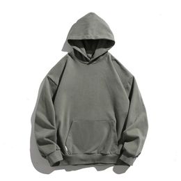 Mens Hoodies Sweatshirts 350GSM Heavy Weight Fashion Autumn Winter Casual Thick Cotton Top Solid Color Sweatshirt Male 231212