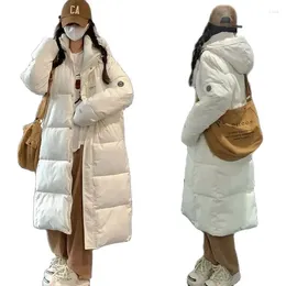 Women's Trench Coats 2023 Winter Down Cotton Jackets Clothing Oversize Casual Hooded Long Parkas Black Overcoats 110