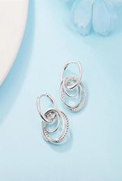 Authentic 925 Sterling Silver Family Always Encircled Hoop Earrings luxury for Women 2022 New Mother's day Girls Fit Fashion Jewelry Brincos 291156C019368711