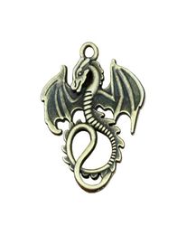 50Pcs lots Antique bronze Alloy Dragon Charms Pendants For Jewellery Making Necklace DIY Accessories 275x348mm A3016498050