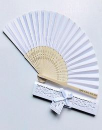 Party Favour 30 Pcs Personalised Engraved Luxurious Silk Fold Hand Fan In Elegant LaserCut Gift Box Party Favorswedding Giftspr9725186