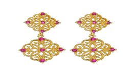 Charm New Earrings Fashion European and American retro Ruby inlaid Earrings 925 Sterling Silver Needle trend creativity Designer J5749391