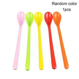 Spoons Long Handle Colour Plastic Coffee Spoon Melamine Stirring Soup Tea Melami Tableware243b