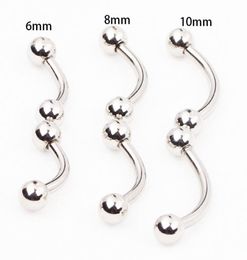 Eyebrpw Jewellery E11 100pcs stainless steel ball banana eyebrow ring body jewelry9351459