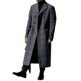 Men's Wool Blends Men's Wool Men Trench Coat Long Jacket Outwear Formal Office Work Casual Peacoat