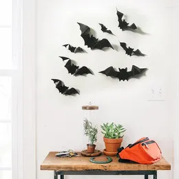 Wall Stickers 1Set Fluorescent Glow In The Dark Luminous On Halloween Party Home Decoration Bat Pattern