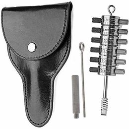 Tibbie Pick & Decoder Hand Tool 6 Cylinder Reader Automotive Lock Pick Tools Locksmith Tools with Leather Case277J