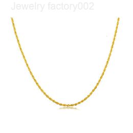 18k Real Solid Twisted Link Rope Gold Chains Choker Necklace For Women Jewellery