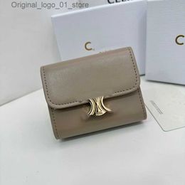 Money Clips Fashion designer Leather wallets luxury triomphe cuir Credit Card Holder purse bags two-in-one gold Hardware women of Zippy coin purses Q231213