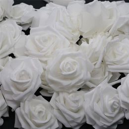 10pcs-100pcs White PE Foam Rose Flower Head Artificial Rose For Home Decorative Flower Wreaths Wedding Party DIY Decoration213e