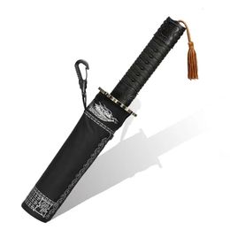 Umbrellas Japanese Samurai Sword Knife Umbrella Rain Women Folding Man Luxury Strong Windproof Travel Anti UV Automatic Parasol 231213