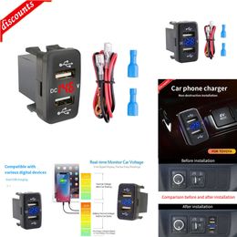 New Other Auto Electronics Fast Charger Car Charger Dual Port 12-24V 4.2A Socket Mobile Phone USB Adapter Voltmeter Display Power Outlet For Toyota