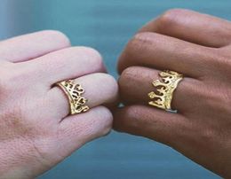 Crown Rings for Women Gold Colour Couple Ring Men Zinc Alloy Metal European Vintage Man Trendy Fashion Wild Jewellery4176464