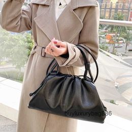 Botteg Venetas Bags Luxury Bags Hong Kong Leather Soft Cloud Bag Underarm Women's Bag Cross-body Pleated Dumpling Bag Mini2023 New