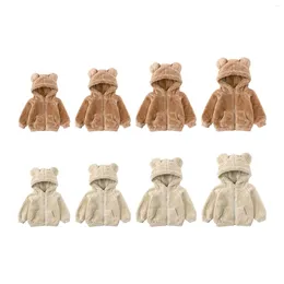 Men's Hoodies Warm Hoody Jacket Outfits With Pockets Bear Ears Shape Thickened Sweatshirt Coat For Winter Gathering Outdoor Boys Girls