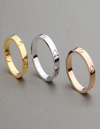 Fashion Designer Ring Classic Stainless Steel Jewellery Gold Love Married Engagement Couple Ring For Women Men1721244