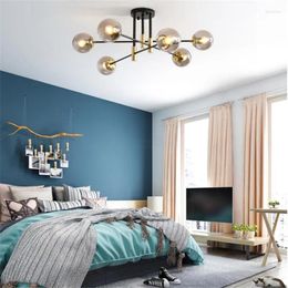 Chandeliers Nordic Modern Led Ceiling Creative Glass Ball Chandelier Lighting Living Room Kitchen Hanging Lamps Light Fixtures