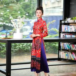 Ethnic Clothing Vietnam Aodai Chinese Traditional For Woman Qipao Long Oriental Dress Modern Cheongsam Ao Dai V1382