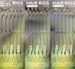18pcs Carp Fishing Hair Rigs Green Coated Thread Loop 8340 High Carbon Steel Hook Boilies Carp Rigs Carp Fishing Accessories3740526
