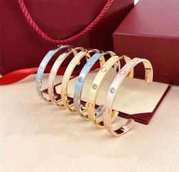 designer bracelet for men women nail luxury bangle c shape letter diamond stainless steel Jewellery lovers fashion charm silver rose3324375