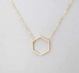 1 Simple Hollow Line Hexagon charm pendant necklace Cut Out Open Polygon lucky Geometric quadrilateral woman mother men039s fam4334592