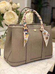Factory Outlet Wholesale Hremmss Party Garden Tote bags for sale Genuine leather garden bag 30 portable tote female mother commuting large Have Real Logo