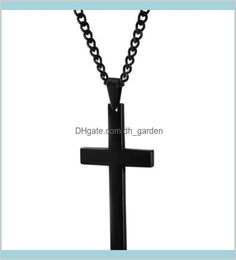 Christian Jesus Single Titanium Necklace Stainless Gold Silver Black Prayer Choker Crucifix Pendants Men Jewelry Nmv5K Pendant N Ds4X13955985