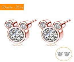 Cartoon Mouse Zircon Stud Earrings Titanium Stainless Steel Earrings Inlaid Zircon Fashion Trendy Women Jewelry5030898