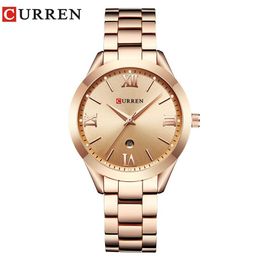 CURREN Gold Watch Women Watches Ladies 9007 Steel Women's Bracelet Watches Female Clock Relogio Feminino Montre Femme CX20072213S