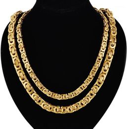 Chains Fashion Luxury Men Gold Chain Necklace Stainless Steel Byzantine Street Hip Hop Jewelry19075619