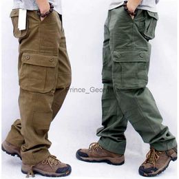 Men's Pants Men's Cargo Pants Casual Cotton Multi Pockets Military Tactical Pants Overalls Army Straight Slacks Long Trousers Plus Size 44L2402