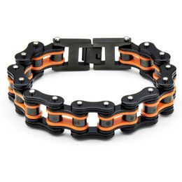 16mm Heavy Mens Motorcycle Bike Chain Bracelet Multicolor Hiphop Punk Stainless Steel Men Women Biker Bicycle Link Bracelets Bangl283G