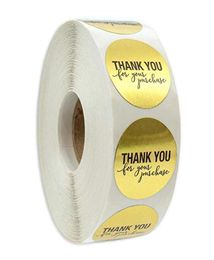 Round Gold THANK YOU for your purchase Stickers seal labels 500 Labels stickers scrapbooking for Package stationery st20325400747